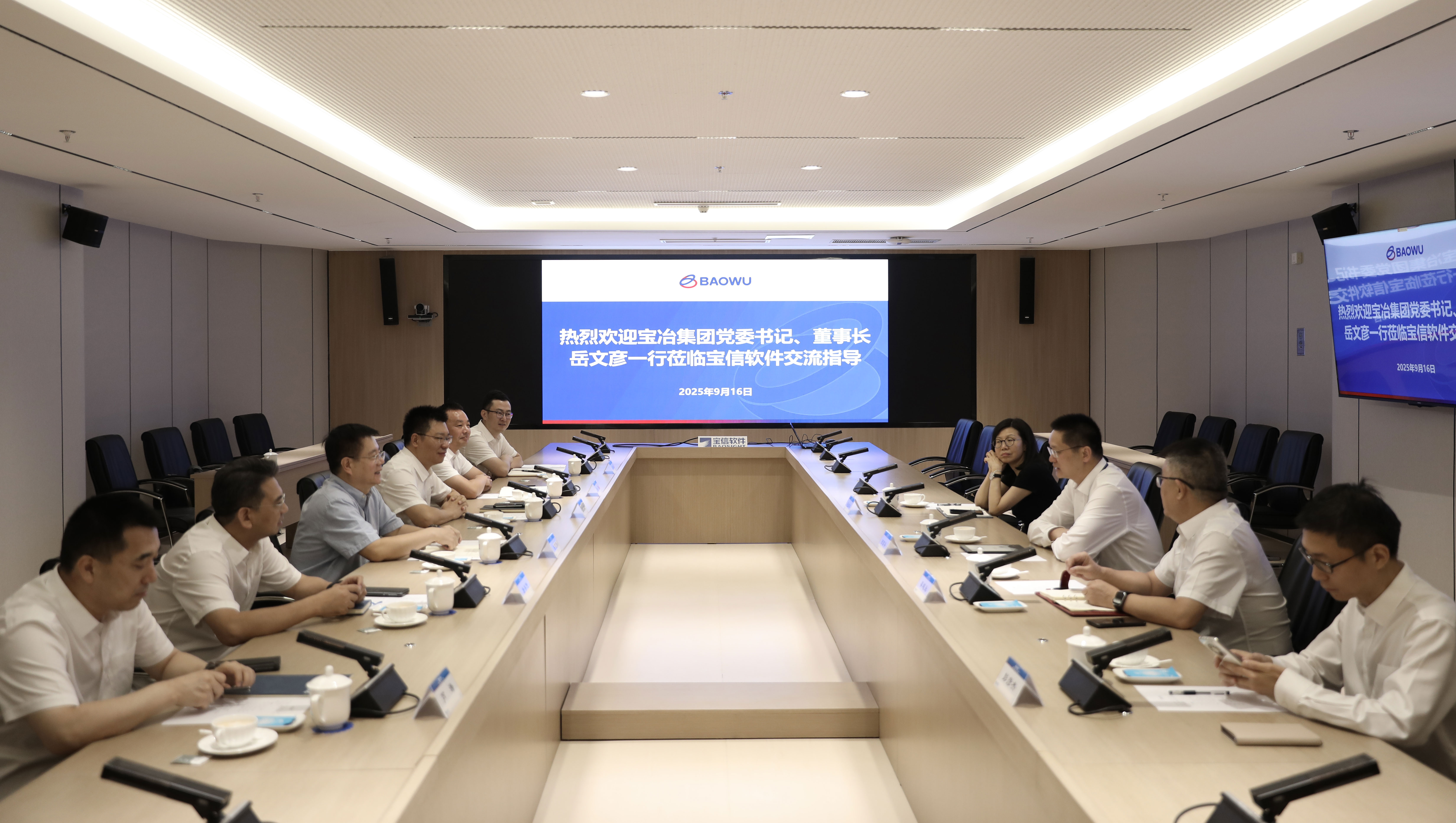 岳文彦一行造访宝信软件党委书记、董事长田国兵